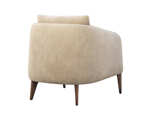 Light beige fabric chair with pillow. 3d render - 写真・画像