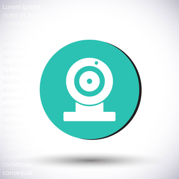 Webkamera vektor ikon, lorem ipsum Lapos kialakítás - Vektor, kép