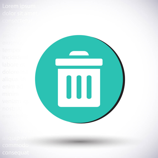 ゴミ箱のアイコン、ロレムのipsumフラットデザイン - ベクター画像
