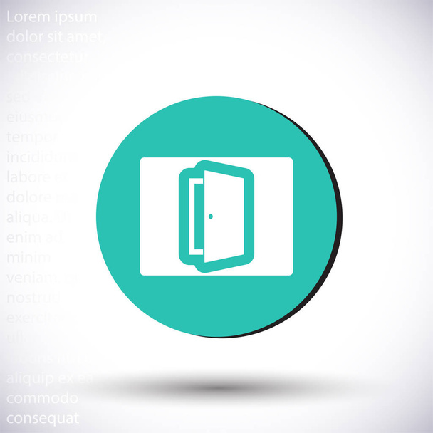 Puerta icono vectorial, lorem ipsum Diseño plano
 - Vector, imagen