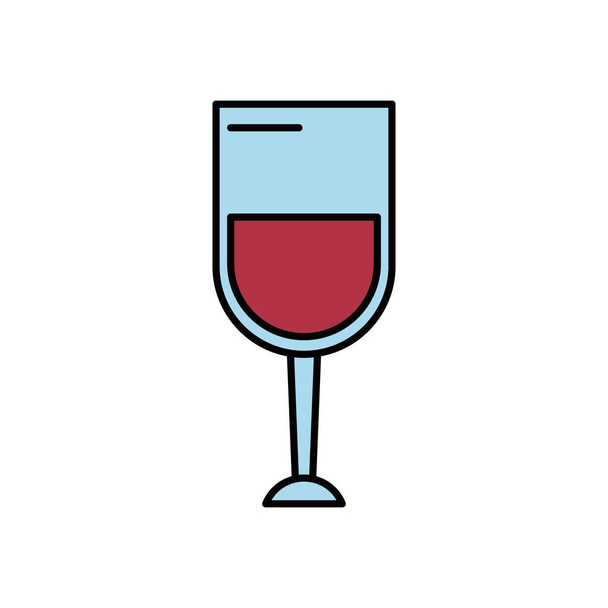copa de vino bebida icono aislado - Vector, Imagen