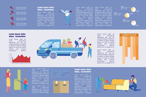 Furniture and Cleaning Agency Infographic, Slide. - Vektör, Görsel