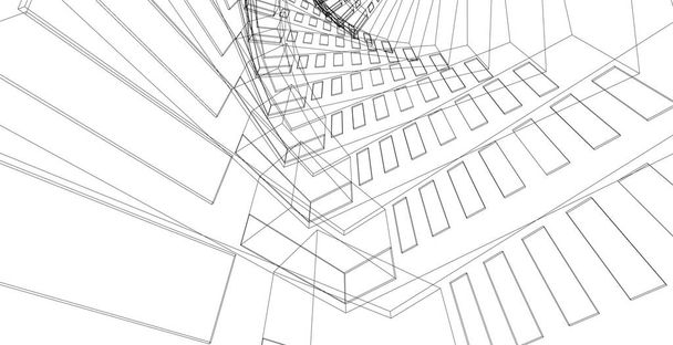 Abstrakti arkkitehtuuri langallinen runko tausta suunnittelu
. - Valokuva, kuva