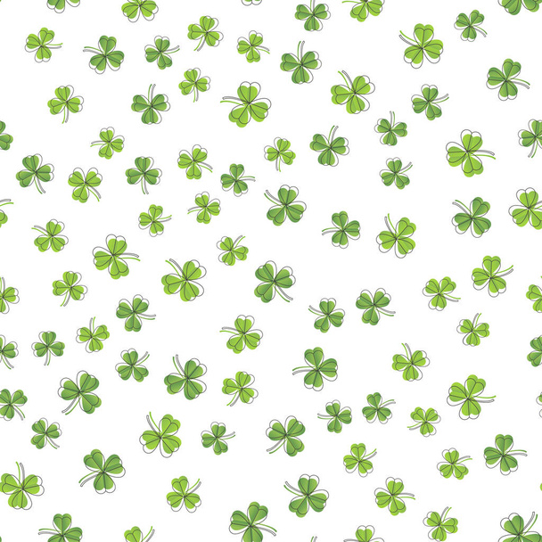 Seamless pattern with shamrock for Saint Patrick's day. Vector - Вектор,изображение