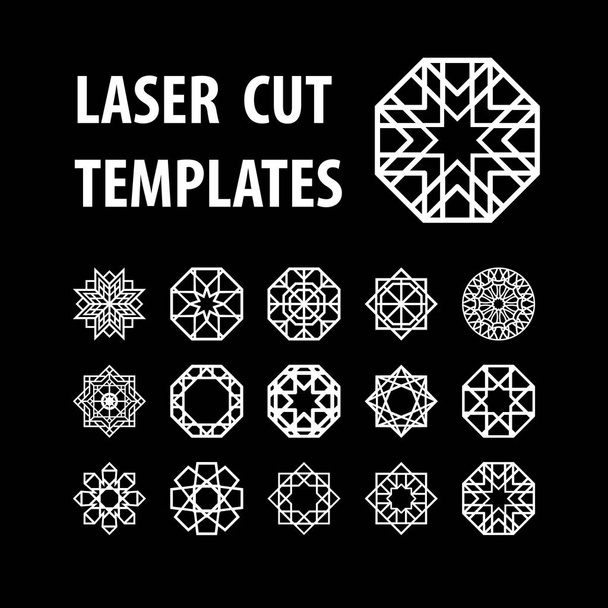 Geometrische Symbole für Laserschneiden und -drucken - Vektor, Bild