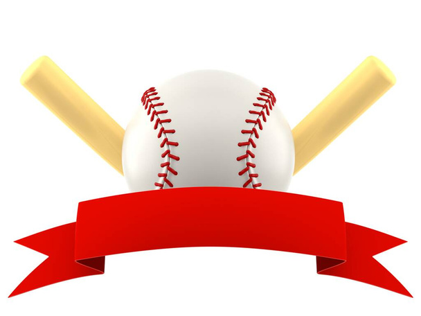 Μπάλα του μπέιζμπολ με λευκή κορδέλα - Φωτογραφία, εικόνα