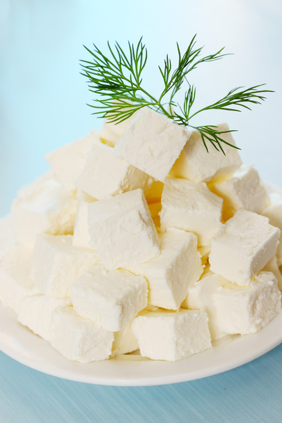 sýr Feta na talíři - Fotografie, Obrázek