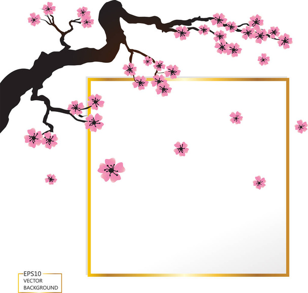 Bloeiende sakura banner achtergrond. Vectorillustratie - Vector, afbeelding