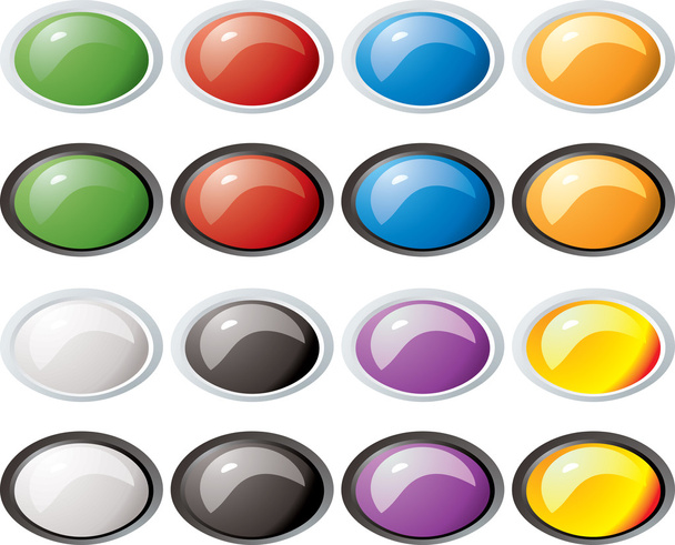 Glass buttons rim oval - Vector, Image