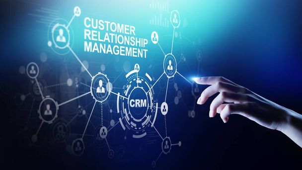 CRM - Customer Relationship Management Automation System Software. Geschäfts- und Technologiekonzept. - Foto, Bild