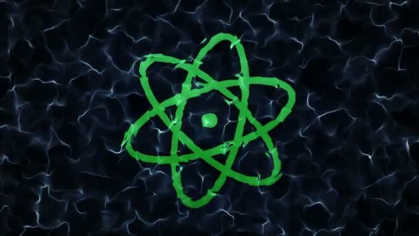 Animation slow rotation of atom from glass. Animation of seamless loop. - Footage, Video
