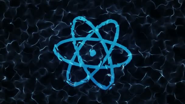 Animation slow rotation of atom from glass. Animation of seamless loop. - Materiaali, video