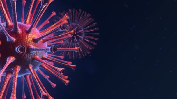 Animation του ιού βακτηρίων κάτω από μικροσκόπιο με βάθος, Animation της αδιάλειπτης βρόχου - Πλάνα, βίντεο