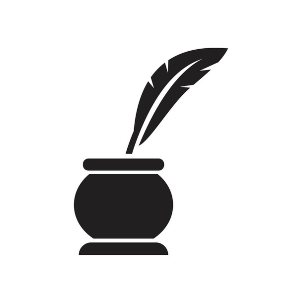 Pluma e icono de tinta plantilla de color negro editable. Pluma y símbolo de icono de tintero Ilustración vectorial plana para diseño gráfico y web
. - Vector, imagen