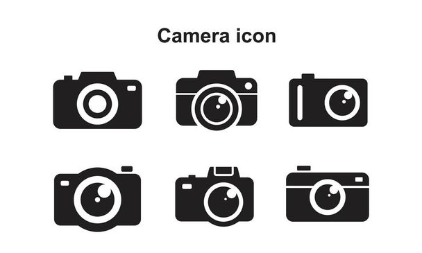 Camera pictogram sjabloon zwarte kleur bewerkbaar. Camera icoon symbool Vlakke vector illustratie voor grafisch en web design. - Vector, afbeelding