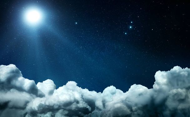 Night sky with clouds and stars - Photo, Image