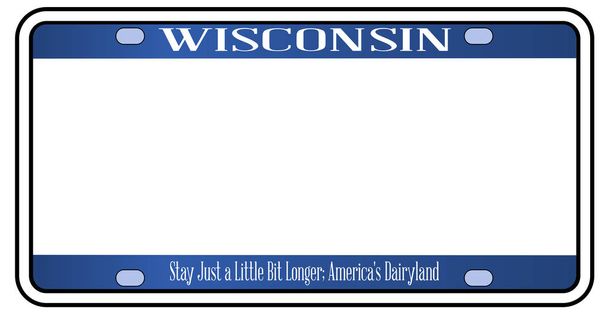 Blanco Wisconsin State License Plate - Vector, afbeelding