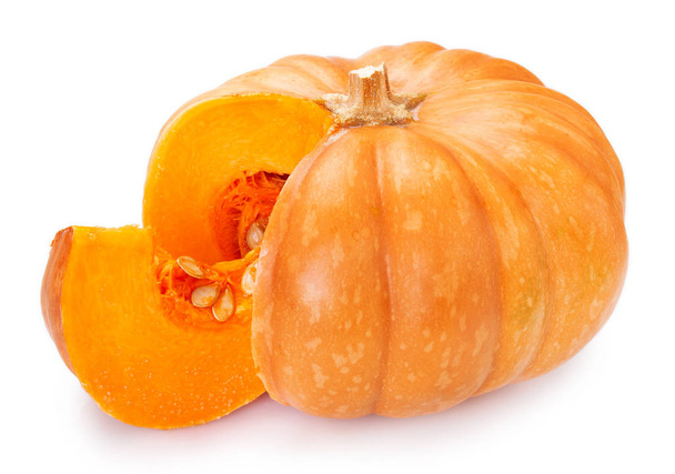 Fresh pumpkin on white background - Photo, Image