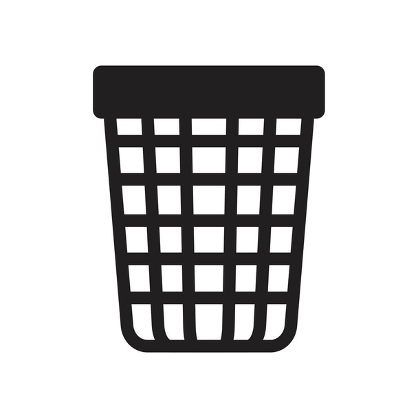 Lixo pode Icon modelo de cor preta editável. Lixeira Símbolo de ícone Ilustração vetorial plana para design gráfico e web
. - Vetor, Imagem