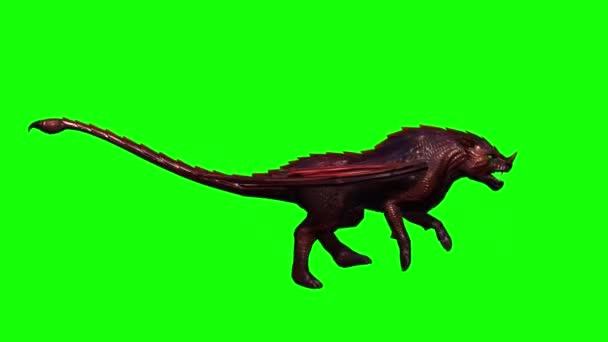 ένα μυθικό ζώο θηρίο τρέχει - απρόσκοπτη looping - πράσινη οθόνη - 3 διαφορετικές απόψεις - Πλάνα, βίντεο