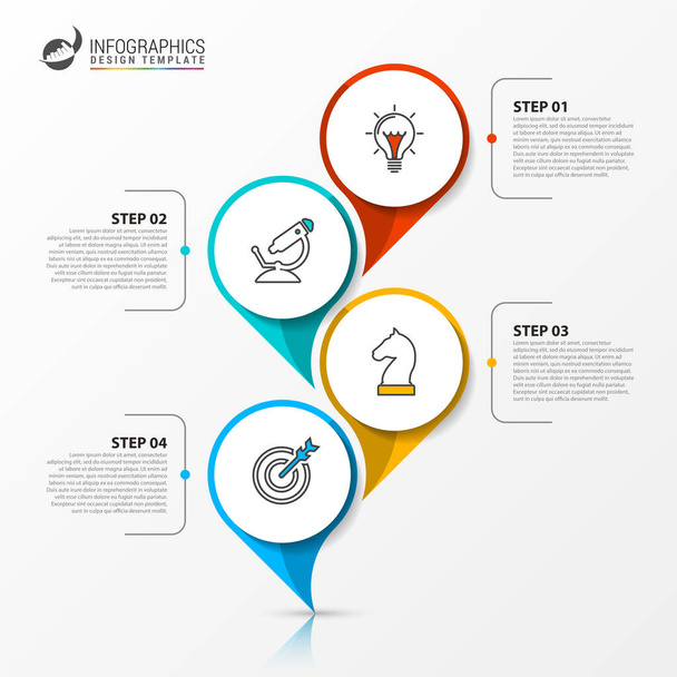 Infographic design template. Creative concept with 4 steps - Vektor, obrázek