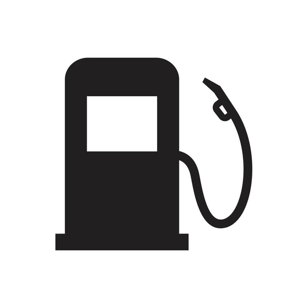ガソリンスタンドアイコンのテンプレートの黒の色を編集可能。ガソリンスタンドアイコンのシンボルグラフィックとウェブデザインのためのフラットベクトルイラスト. - ベクター画像