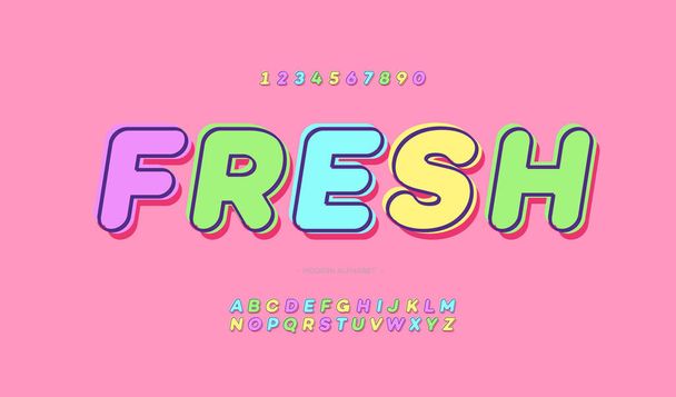 Vector fresh font colorful style - Vector, imagen