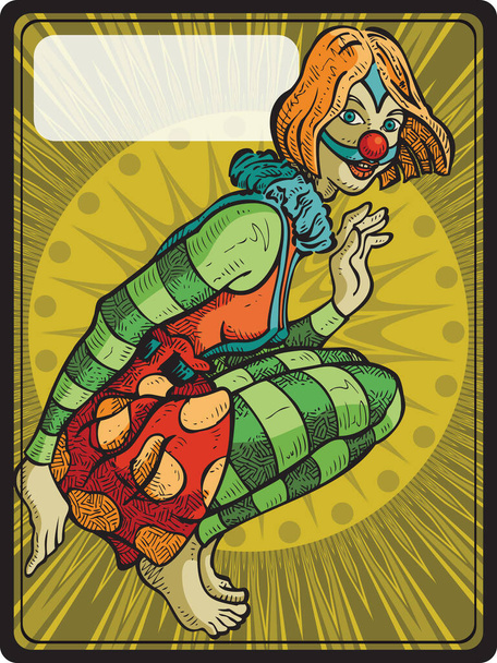 Клоун Дівчина з абстрактним тлом
 - Вектор, зображення