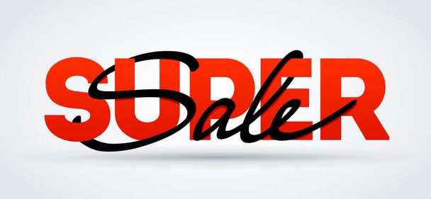 Super sale banner design. Background promotion discount template. Vector Web marketing card - Vector, Imagen