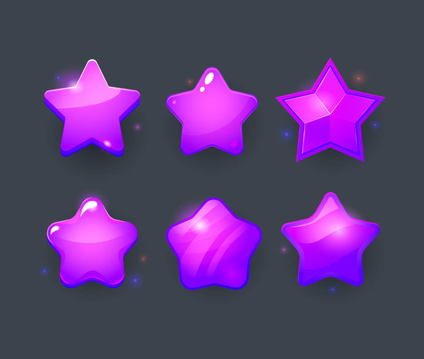 Vector star icons set. Collection icon design for game, ui, banner, design for app, interface, game development.  - Вектор, зображення