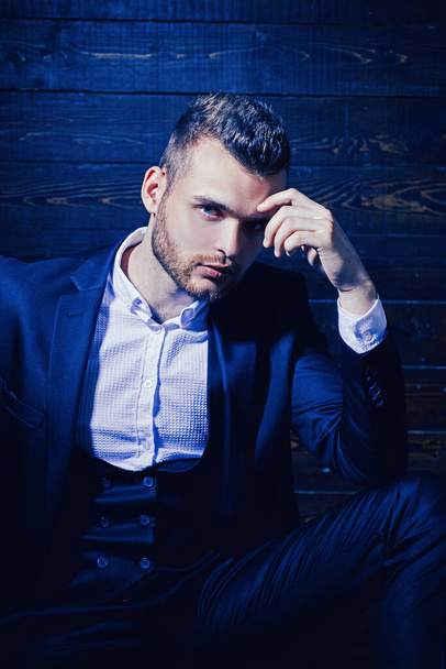Man in classic suit shirt. Business confident. Portrait of handsome serious male model. Ambition and individuality, successful. Businessman in work. - Фото, зображення