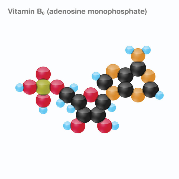Vitamin B8 (adenosine monophosphate) Sphere - Vector, Image