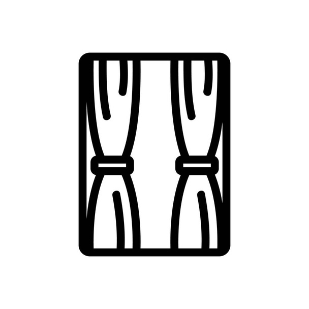 Vorhang-Symbol-Vektor. Isolierte Kontursymboldarstellung - Vektor, Bild