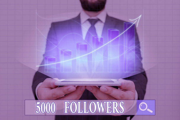 Handwriting text writing 5000 Followers. Conceptual photo number of individuals who follows someone in Instagram - Photo, Image