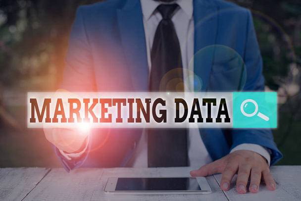 Text sign showing Marketing Data. Business photo text information that can be used to improve product development - 写真・画像