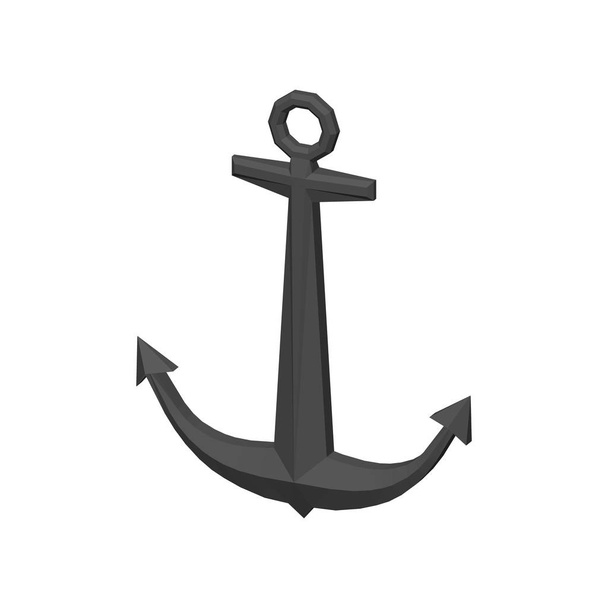 Nautical anchor. Isolated on white. 3D vector illustration. - Vektor, Bild