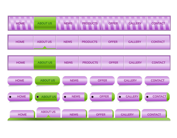 Plantilla de navegación del sitio web editable - color rosa y verde. vec
 - Vector, Imagen