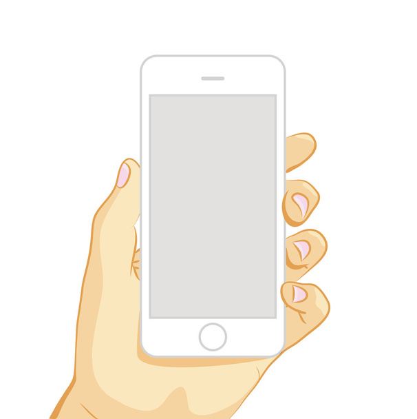 Векторная иллюстрация белого смартфона
 - Вектор,изображение