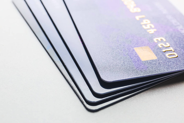 Credit cards on table, closeup - Photo, Image