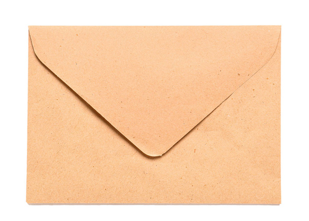 Beyaz arkaplanda kağıt zarf - Fotoğraf, Görsel