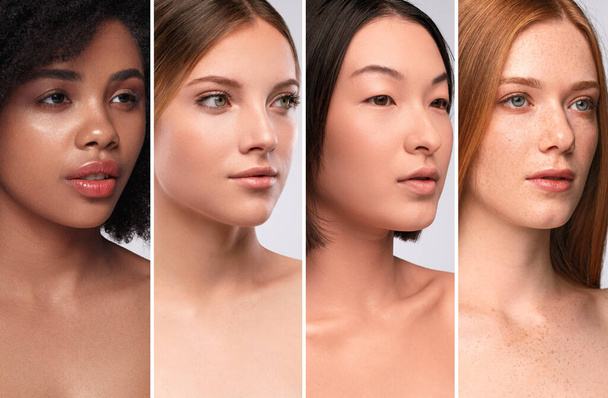 Diverse young ladies with different skin colors - Foto, immagini
