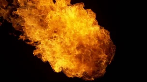 Super slow motion of fire blast isolated on black background. Filmed on high speed camera, 1000 fps - Footage, Video