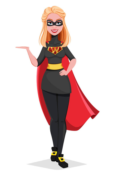 vrouw superheld cartoon karakter - Vector, afbeelding