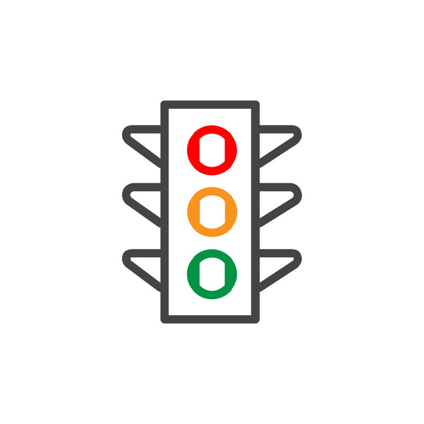 Traffic light signal - Vector icon. Stock Vector illustration isolated on white background. - Vektör, Görsel