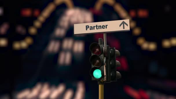 Straßenschild weist den Weg zum Partner - Filmmaterial, Video