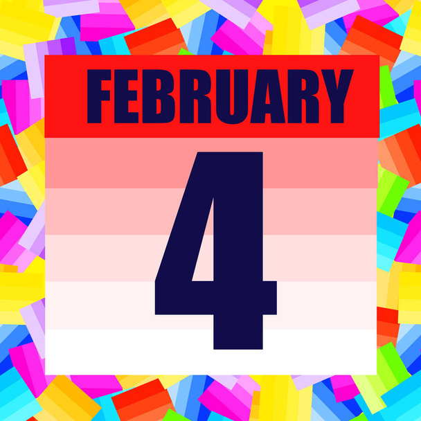 February 4 icon. For planning important day. Banner for holidays and special days. Fourth of february. - Photo, Image
