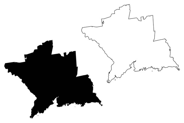 New Haven County, Connecticut (U.S. County, Spojené státy americké, USA, USA) mapa vektorové ilustrace, načmáraná mapa New Haven - Vektor, obrázek