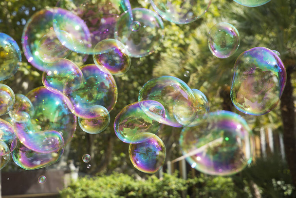 bubbles close up in a park background - Photo, Image