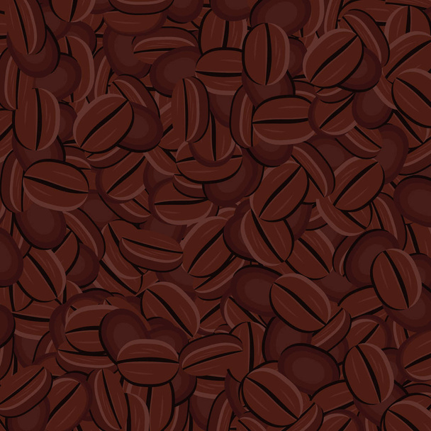 Coffee beans vector texture. Coffee beans background in vector - Vector, Image