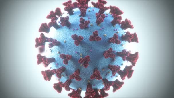 Ιός του Coronavirus, ομάδα ιών που προκαλούν ασθένειες σε θηλαστικά και πτηνά. Στους ανθρώπους, ο ιός προκαλεί αναπνευστικές λοιμώξεις. - Πλάνα, βίντεο